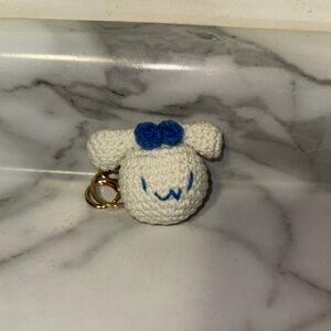 Cinnamoroll White and Blue Crochet Keychain